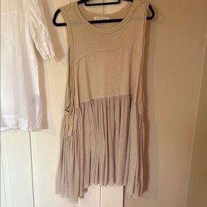 Free People tunic -Sleeveless Beige Pleated We the Free, paid $99